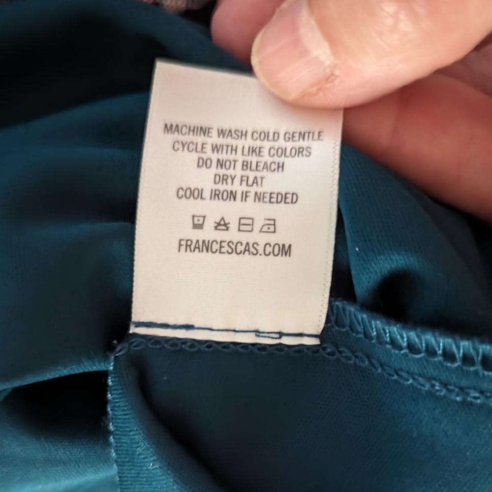 Alya by Francesca's Teal Skater Dress with Zip Back, 3/4 Sleeves-  Small - Picture 6 of 7